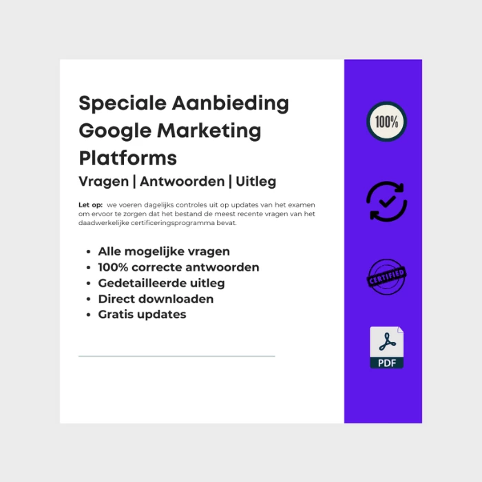 Afbeelding met omslag van e-boek getiteld Speciale Aanbieding Google Marketing Platforms